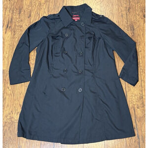 Merona Water Repellent Rain Coat Pea Coat Style Trench -Missing Belt- Women's 1X